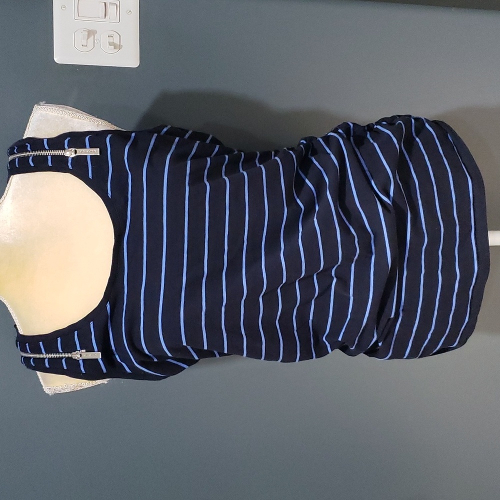 Michael Kors Ruched Side Maternity, Zipper Shoulder Accented Tank Top Sz L
